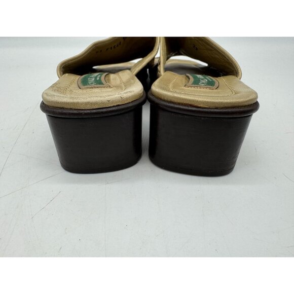 Cole Haan Womens Slide Heeled Sandals Sz 10B Beige Woven Leather Open-Toe Summer - Picture 10 of 12